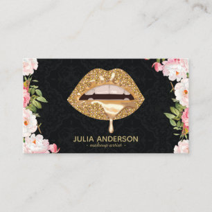 Atemberaubende Damaskus Gold Lippen Makeup Artist Visitenkarte