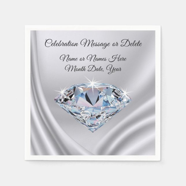 Atemberaubende Diamantenhochzeit Napkins oder irge Serviette (Vorderseite)