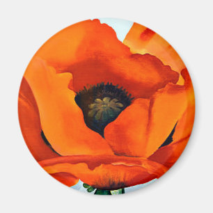Atemberaubende Georgia O'Keeffe Rot-Mohnblume Magnet
