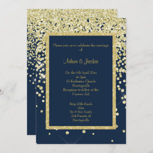 ATEMBERAUBENDE GOLD SPARKLE WEDING CUSTOM EINLADUNG