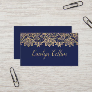 Atemberaubende Gold Tone Lacy Business Card Visitenkarte