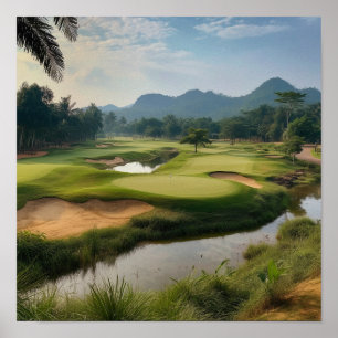 Atemberaubende Golfplatzlandschaft Poster