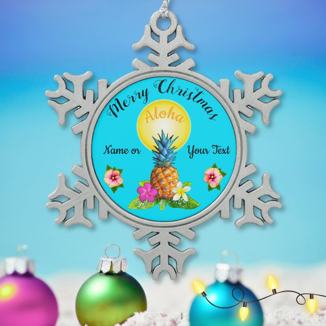 Atemberaubende hawaiianische Weihnachtsschmuck PER Schneeflocken Zinn-Ornament (Von Creator hochgeladen)
