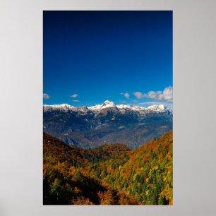 Atemberaubende Herbstkulisse Blick auf Triglav Poster