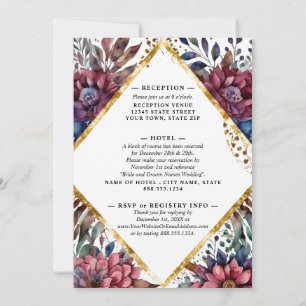 Atemberaubende Hochzeit von Jewel Toned Peony Einladung