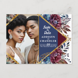 Atemberaubende Hochzeit von Jewel Toned Peony Feiertagspostkarte