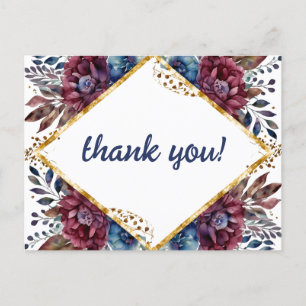 Atemberaubende Hochzeit von Jewel Toned Peony Postkarte