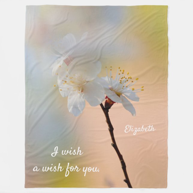 Atemberaubende japanische Apricot-Blume Fleecedecke (Vorderseite)