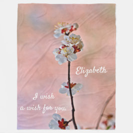 Atemberaubende japanische Apricot-Blume Fleecedecke