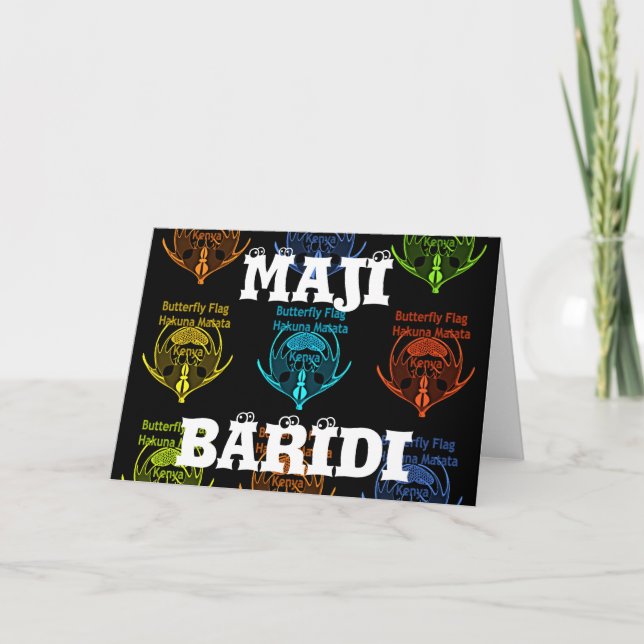 Atemberaubende kenianische Schmetterlingsflagge -  Karte (Vorderseite)