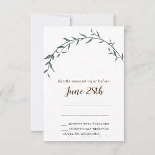 Atemberaubende leaf jüdische Rsvp Card & Umschlag Karte