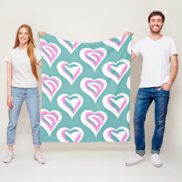 Atemberaubende Liebe Herzmuster Fleecedecke
