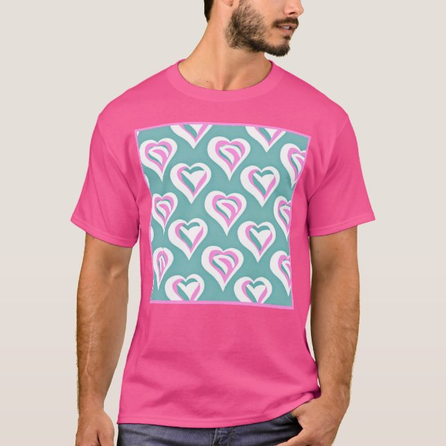 Atemberaubende Liebe Herzmuster T-Shirt (Vorderseite)