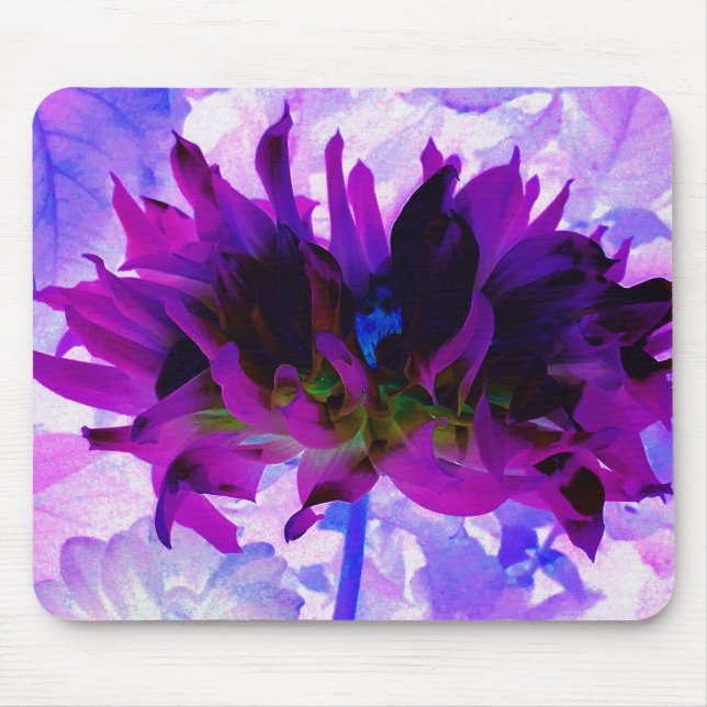 Atemberaubende Lila und schwarze Kaktus Dahlia Mousepad (Vorne)