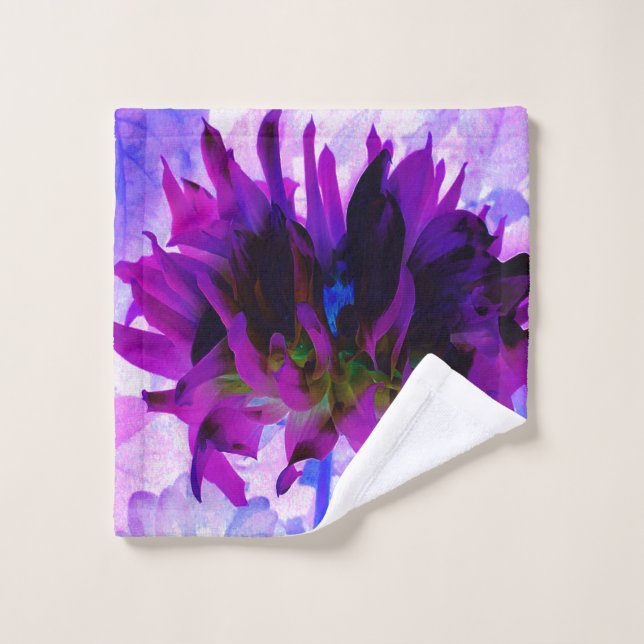 Atemberaubende Lila und schwarze Kaktus Dahlia Waschlappen (Waschlappen)