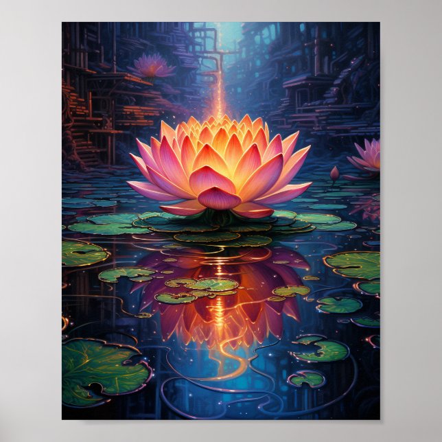 Atemberaubende Lotus-Blume Poster (Vorne)