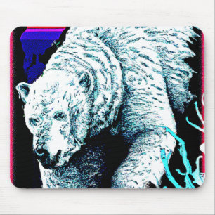 Atemberaubende Malerei eines Eisbären. Jetzt kaufe Mousepad
