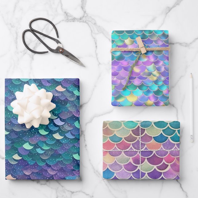 Atemberaubende Mermaid Schwanz Collection Geschenkpapier Set (Vorderseite)
