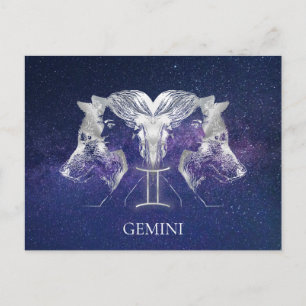 Atemberaubende Milchstraße Sky Gemini Zodiac Sign Postkarte
