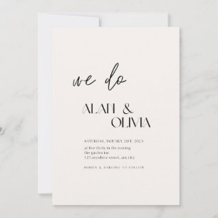 Atemberaubende Minimalistische Verlobung "We Do" Einladung