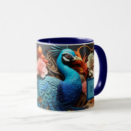 Atemberaubende Monogram Peacock-Tasse Tasse