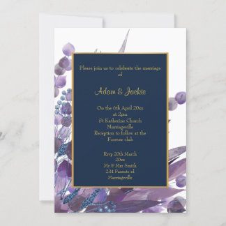 ATEMBERAUBENDE NAVY WHITE EUCALYPTUS WEDD CUSTOM EINLADUNG