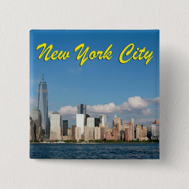 Atemberaubende New York City USA Button (Vorderseite)