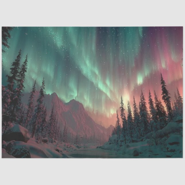 Atemberaubende Nordlichter Seidenpapier (Vorderseite)