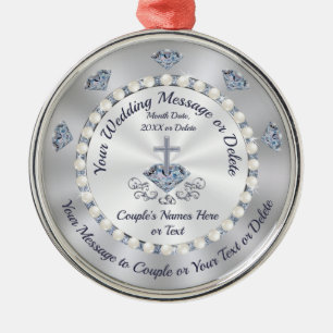 Atemberaubende Personalisierte, Christliche Hochze Ornament Aus Metall