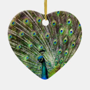 Atemberaubende Pfau- und Federn Zubehör für Fotos Keramik Ornament