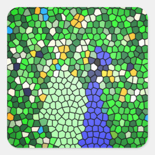 Atemberaubende Pfauenmosaikgeschenke Quadratischer Aufkleber
