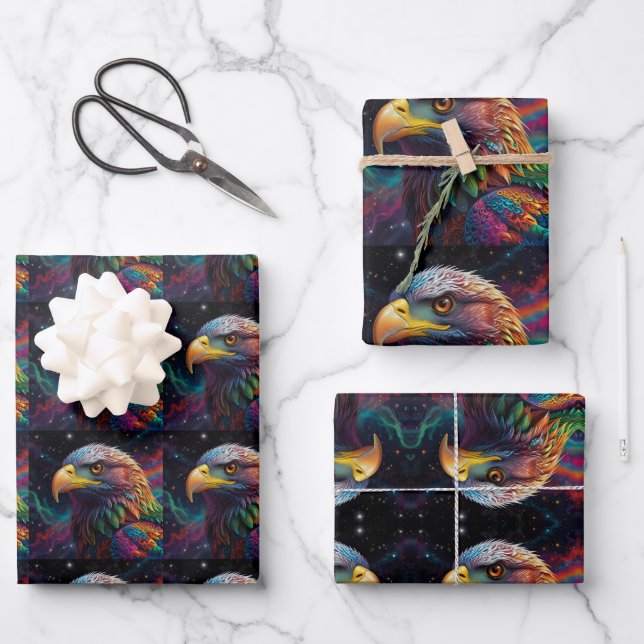Atemberaubende Rainbow-Adlerpapier Geschenkpapier Set (Vorderseite)