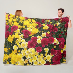 Atemberaubende Red Gold Herbst Chrysanthema Blume Fleecedecke