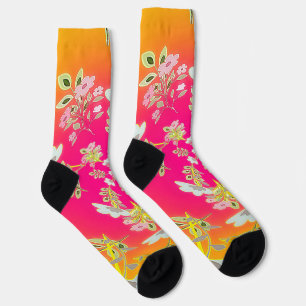 Atemberaubende Regenbogen-Blüten Damen- Socken