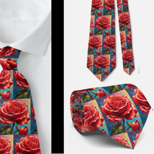 Atemberaubende Regenbogen-Rote Rosen Formal Neckti Krawatte