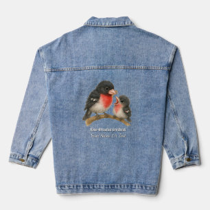 Atemberaubende Rose Brustkorb Jeansjacke
