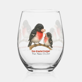 Atemberaubende Rose Brustkorb Weinglas Ohne Stiel