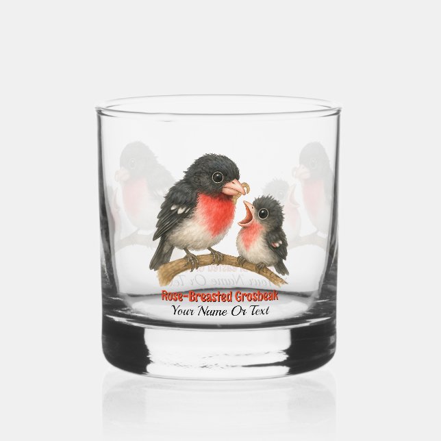 Atemberaubende Rose Brustkorb Whiskyglas (Rückseite)