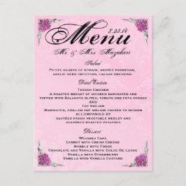 Atemberaubende Rose Hochzeiten Dinner Menu Vielen  Postkarte