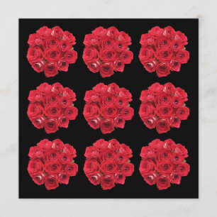 Atemberaubende Rote Rosen Bouquets Vow Renewal Einladung