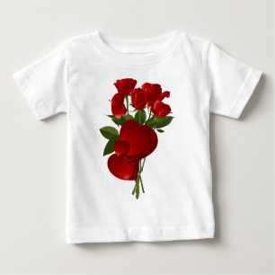 Atemberaubende Rote Rosen und Herzen Baby T-shirt