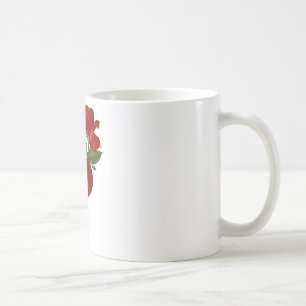 Atemberaubende Rote Rosen und Herzen Kaffeetasse