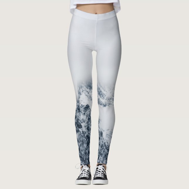 Atemberaubende schneebedeckte Berge Leggings (Vorderseite)