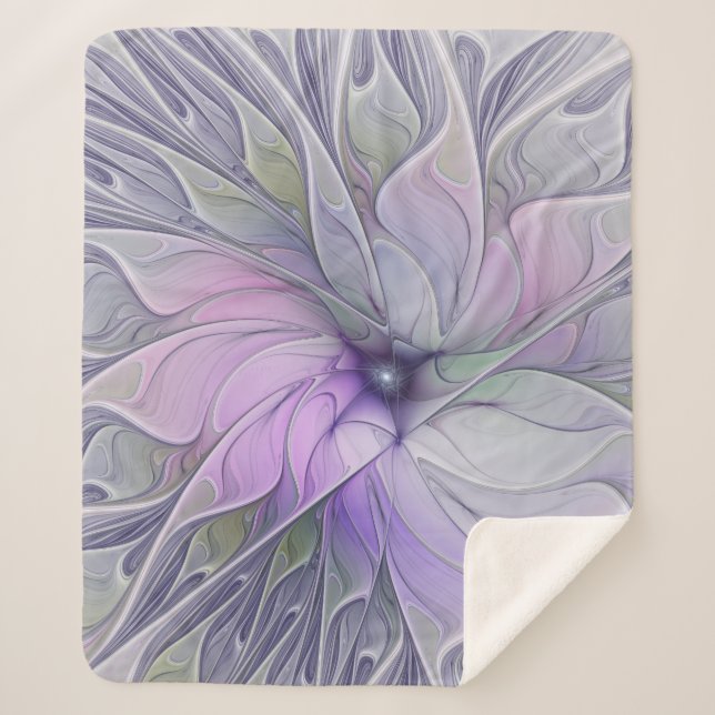 Atemberaubende Schönheit Modernes Abstraktes Frakt Sherpadecke (Vorderseite)