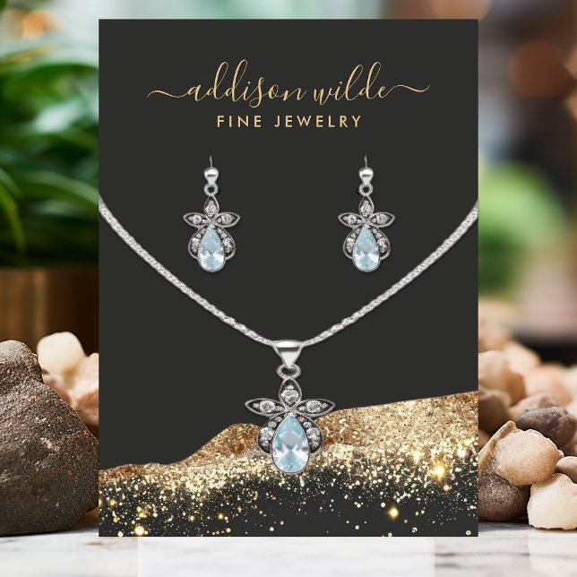 Atemberaubende Schwarz-Gold-Glitzer-Anzeigetafel Visitenkarte (Von Creator hochgeladen)