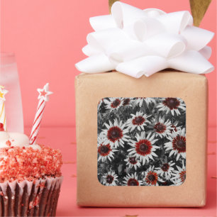 Atemberaubende Schwarz-Mit Augen Susans Quadratischer Aufkleber