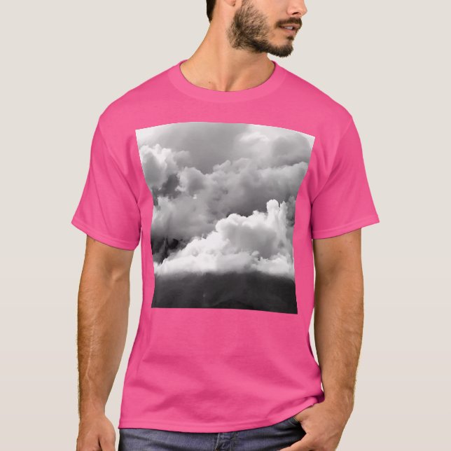 Atemberaubende schwarz-weiße massive Wolken über T-Shirt (Vorderseite)