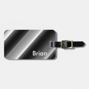 Atemberaubende schwarzweiße diagonale Streifen Gepäckanhänger