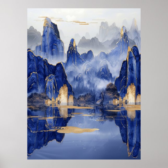 Atemberaubende Sicht auf die Bergwelt Poster (Vorne)