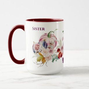 Atemberaubende SISTER-Tasse - Fall Pumpkins Blume Tasse